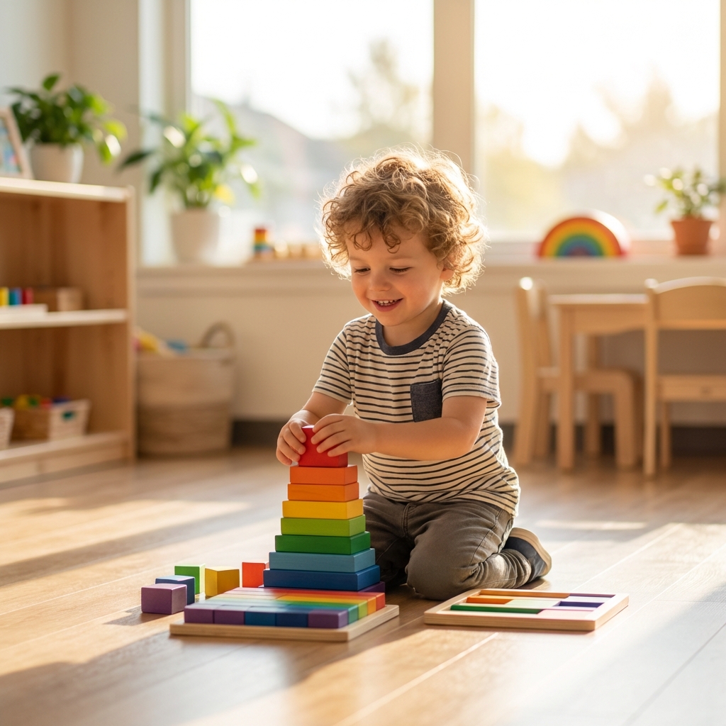 Happy student learning